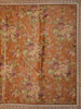 Rust Brown Floral Printed Tissue Organza Saree with Embroidered Border