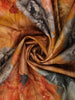 Rust Brown Floral Woven Design Pure Tussar Saree with Solid Border