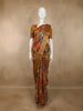 Rust Brown Floral Woven Design Pure Tussar Saree with Solid Border