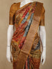 Rust Brown Floral Woven Design Pure Tussar Saree with Solid Border