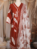 Rust Brown Leaf Printed Cotton Salwar Suit with Dupatta