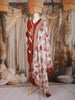 Rust Brown Leaf Printed Cotton Salwar Suit with Dupatta