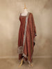 Rust Brown Sequins Embroidery Design Tissue Silk Palazzo Suit with Designer Dupatta