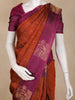 Rust Brown Stripes Design Soft Silk Fancy Wear Saree with Contrast Border