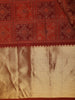 Rust Copper Orange and Deep Maroon Traditional Zari Woven Design Pure Kanchipuram Silk Saree with Zari Border