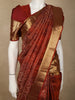 Rust Copper Orange and Deep Maroon Traditional Zari Woven Design Pure Kanchipuram Silk Saree with Zari Border