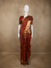 Rust Copper Orange and Deep Maroon Traditional Zari Woven Design Pure Kanchipuram Silk Saree with Zari Border