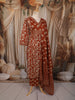 Rust Maroon Floral Printed Design Cotton Straight Cut Salwar Suit with Dupatta