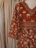 Rust Maroon Floral Printed Design Cotton Straight Cut Salwar Suit with Dupatta