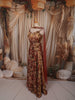 Rust Maroon Floral Printed and Stone Embellished Design Tissue Silk Fancy Lehenga with Matching Choker Dupatta