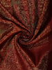 Rust Maroon Floral Zari Woven Design Pure Kanchipuram Silk Saree with Contrast Zari Border