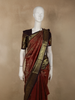 Rust Maroon Floral Zari Woven Design Pure Kanchipuram Silk Saree with Contrast Zari Border