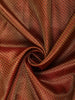 Rust Maroon Geometric Striped Zari Woven Design Pure Kanchipuram Silk Saree with Matching Zari Border
