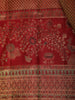 Rust Maroon Geometric Striped Zari Woven Design Pure Kanchipuram Silk Saree with Matching Zari Border
