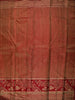 Rust Maroon Geometric Striped Zari Woven Design Pure Kanchipuram Silk Saree with Matching Zari Border