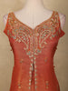Rust Orange Bead Embroidery Design Silk Palazzo Suit