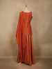 Rust Orange Bead Embroidery Design Silk Palazzo Suit