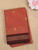 Rust Orange Butta Woven Design Cotton Saree with Contrast Border