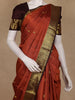 Rust Orange Butta Woven Design Pure Kanchipuram Silk Saree
