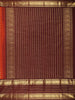 Rust Orange Butta Woven Design Pure Kanchipuram Silk Saree with Contrast Peacock Zari Border