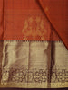 Rust Orange Butta Woven Design Pure Kanchipuram Silk Saree with Contrast Zari Border