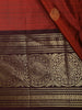 Rust Orange  Butta Woven Design Pure Kanchipuram Silk Saree with Contrast Zari Woven Border