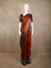 Rust Orange  Butta Woven Design Pure Kanchipuram Silk Saree with Contrast Zari Woven Border