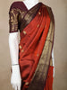 Rust Orange  Butta Woven Design Pure Kanchipuram Silk Saree with Contrast Zari Woven Border