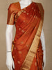 Rust Orange Butta Woven Kanchipuram Silk Saree with Zari Border