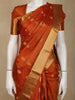 Rust Orange Butta Woven Kanchipuram Silk Saree with Zari Border