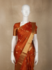 Rust Orange Butta Woven Kanchipuram Silk Saree with Zari Border