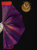 Rust Orange Butta Woven Soft Silk Saree with Purple Contrast Border