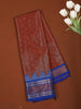 Rust Orange Butta Zari Woven Design Art Silk Saree with Contrast Temple Zari Border