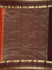 Rust Orange Butta Zari Woven Design Pure Kanchipuram Silk Saree with Contrast Striped Border