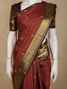 Rust Orange Butta Zari Woven Design Pure Kanchipuram Silk Saree with Contrast Zari Border