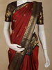 Rust Orange Butta Zari Woven Design Pure Kanchipuram Silk Saree with Contrast Zari Border