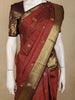Rust Orange Butta Zari Woven Design Pure Kanchipuram Silk Saree with Contrast Zari Border