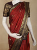 Rust Orange Butta Zari Woven Design Pure Kanchipuram Silk Saree with Contrast Zari Border