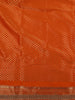 Rust Orange Butta Zari Woven Design Tissue Saree with Stone Work Border