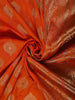Rust Orange Butta Zari Woven Design Tissue Saree with Stone Work Border