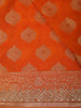 Rust Orange Butta Zari Woven Design Tissue Saree with Stone Work Border