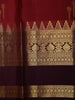 Rust Orange Butta Zari Woven Design Pure Kanchipuram Silk Saree with Contrast Purple Gold Border
