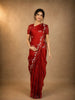 Rust Orange Crane Motif Zari Woven Design Pure Banarasi Silk Saree