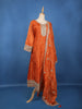 Rust Orange Embellished Design Semi Silk Salwar Suit