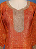 Rust Orange Embellished Design Semi Silk Salwar Suit