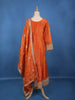Rust Orange Embellished Design Semi Silk Salwar Suit