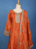 Rust Orange Embellished Design Semi Silk Salwar Suit