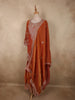 Rust Orange Floral Beads Embroidered Design Organza Palazzo Suit with Dupatta