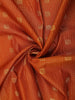 Rust Orange Floral Butta Design Art Silk Fancy Wear Saree with Contrast Border