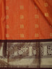 Rust Orange Floral Butta Design Art Silk Fancy Wear Saree with Contrast Border